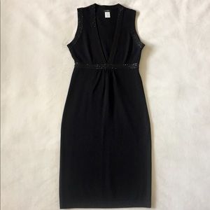 J. Crew Soft Wool Dress with Sequin Detail, V-Neck